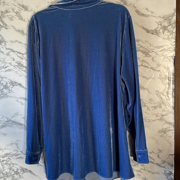 Soft Surroundings 1X Royal Blue velux knit tunic top - Picture 5 of 6